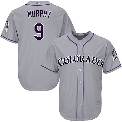 Rockies #9 Daniel Murphy Grey Cool Base Stitched Youth MLB Jersey