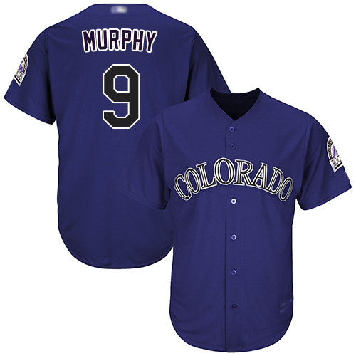 Rockies #9 Daniel Murphy Purple Cool Base Stitched Youth MLB Jersey