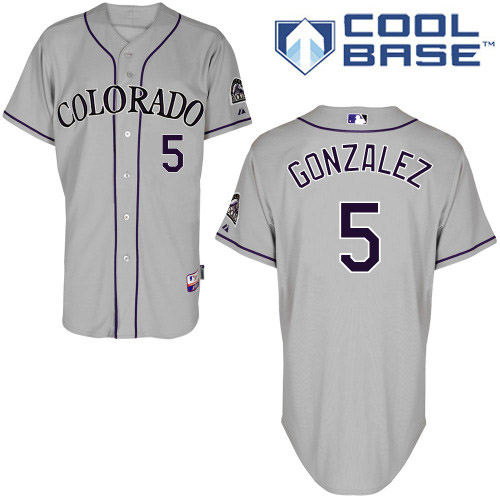 Rockies #5 Carlos Gonzalez Grey Cool Base Stitched Youth MLB Jersey