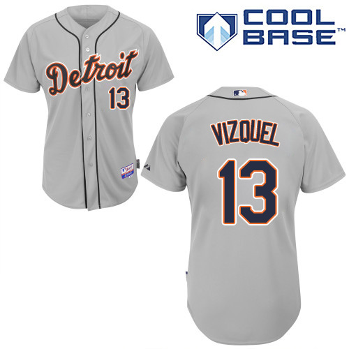 Tigers #13 Omar Vizquel Grey Cool Base Stitched Youth MLB Jersey