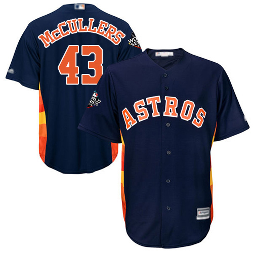 Astros #43 Lance McCullers Navy Blue Cool Base 2019 World Series Bound Stitched Youth MLB Jersey