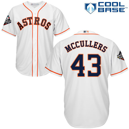 Astros #43 Lance McCullers White Cool Base 2019 World Series Bound Stitched Youth MLB Jersey