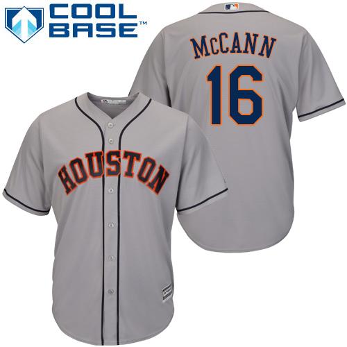 Astros #16 Brian McCann Grey Cool Base Stitched Youth MLB Jersey