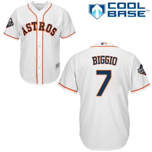 Astros #7 Craig Biggio White Cool Base 2019 World Series Bound Stitched Youth MLB Jersey