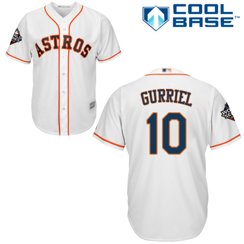 Astros #10 Yuli Gurriel White Cool Base 2019 World Series Bound Stitched Youth MLB Jersey