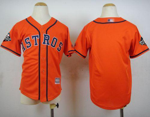 Astros Blank Orange Cool Base 2019 World Series Bound Stitched Youth MLB Jersey