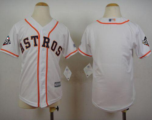 Astros Blank White Cool Base 2019 World Series Bound Stitched Youth MLB Jersey