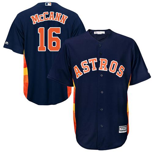 Astros #16 Brian McCann Navy Blue Cool Base Stitched Youth MLB Jersey