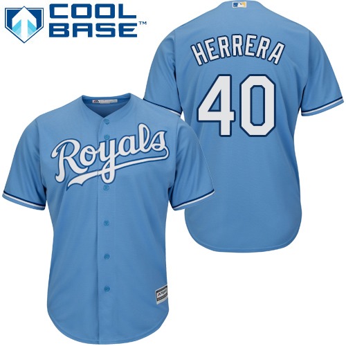 Royals #40 Kelvin Herrera Light Blue Cool Base Stitched Youth MLB Jersey