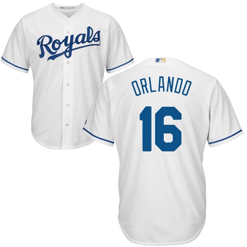 Royals #16 Paulo Orlando White Cool Base Stitched Youth MLB Jersey