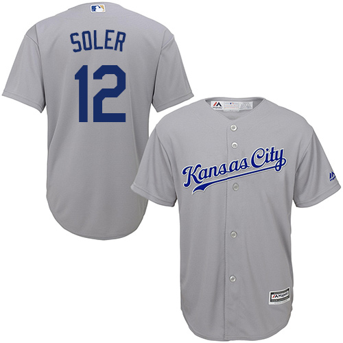 Royals #12 Jorge Soler Grey Cool Base Stitched Youth MLB Jersey