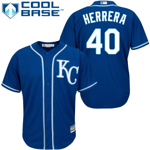 Royals #40 Kelvin Herrera Royal Blue Cool Base Stitched Youth MLB Jersey
