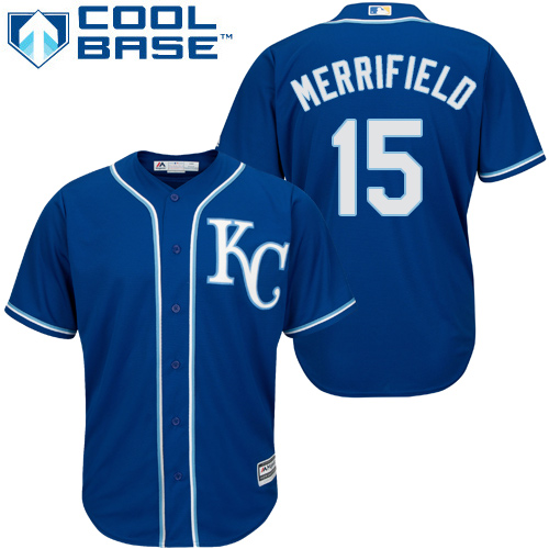 Royals #15 Whit Merrifield Royal Blue Cool Base Stitched Youth MLB Jersey