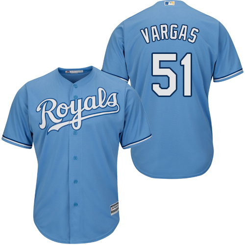 Royals #51 Jason Vargas Light Blue Cool Base Stitched Youth MLB Jersey