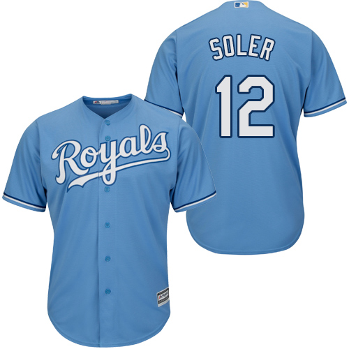 Royals #12 Jorge Soler Light Blue Cool Base Stitched Youth MLB Jersey