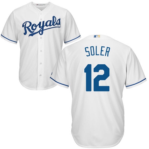 Royals #12 Jorge Soler White Cool Base Stitched Youth MLB Jersey