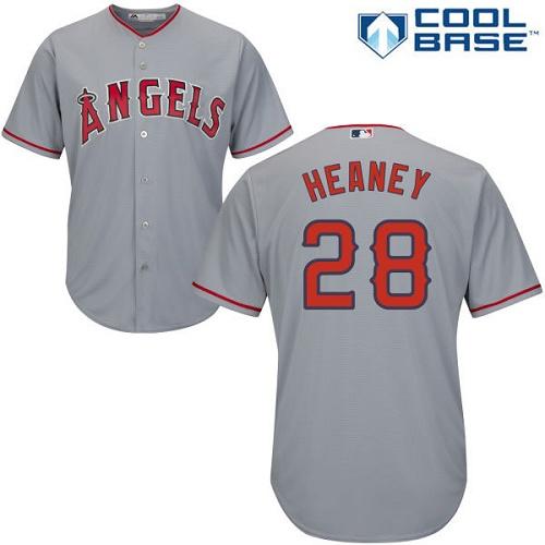Angels #28 Andrew Heaney Grey Cool Base Stitched Youth MLB Jersey
