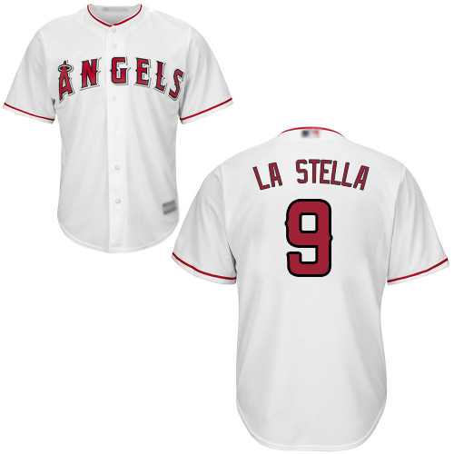 Angels #9 Tommy La Stella White Cool Base Stitched Youth MLB Jersey