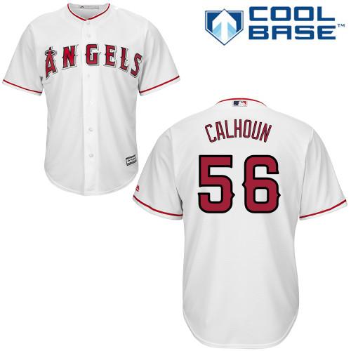 Angels #56 Kole Calhoun White Cool Base Stitched Youth MLB Jersey