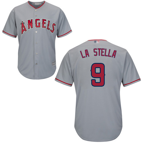 Angels #9 Tommy La Stella Grey Cool Base Stitched Youth MLB Jersey