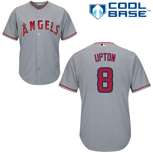 Angels #8 Justin Upton Grey Cool Base Stitched Youth MLB Jersey