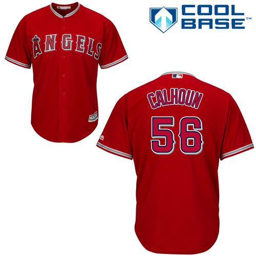 Angels #56 Kole Calhoun Red Cool Base Stitched Youth MLB Jersey