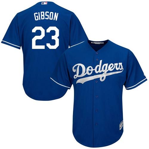 Dodgers #23 Kirk Gibson Blue Cool Base Stitched Youth MLB Jersey
