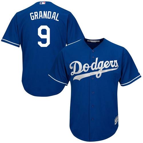 Dodgers #9 Yasmani Grandal Blue Cool Base Stitched Youth MLB Jersey