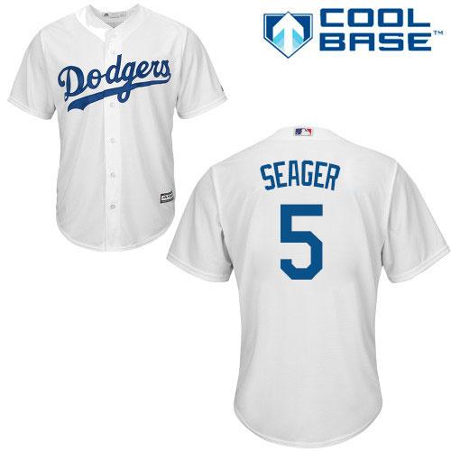 Dodgers #5 Corey Seager White Cool Base Stitched Youth MLB Jersey