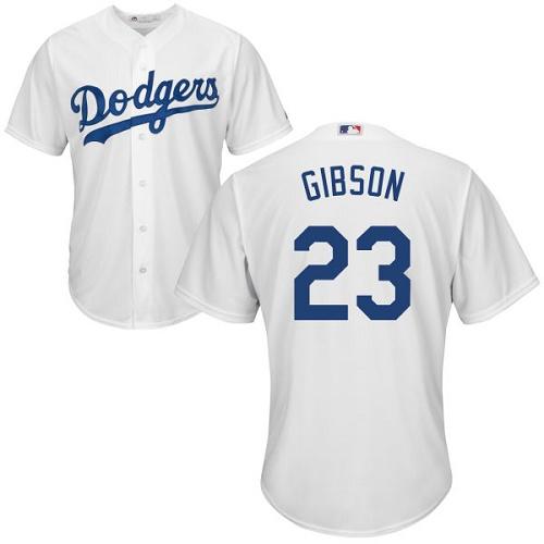 Dodgers #23 Kirk Gibson White Cool Base Stitched Youth MLB Jersey