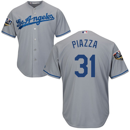 Dodgers #31 Mike Piazza Grey Cool Base 2018 World Series Stitched Youth MLB Jersey