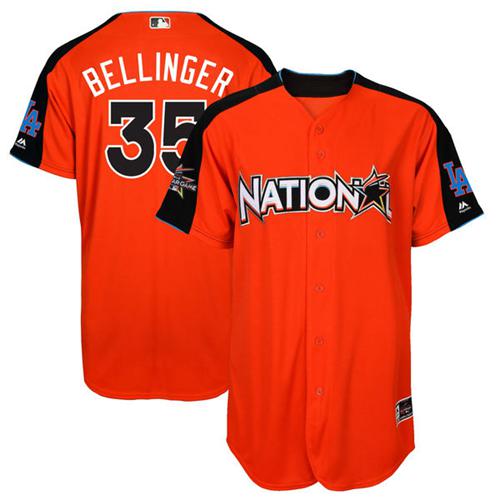 Dodgers #35 Cody Bellinger Orange 2017 All-Star National League Stitched Youth MLB Jersey