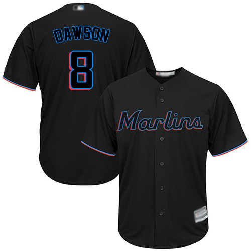 Marlins #8 Andre Dawson Black Cool Base Stitched Youth MLB Jersey