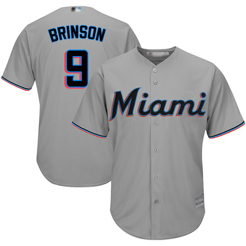 Marlins #9 Lewis Brinson Grey Cool Base Stitched Youth MLB Jersey