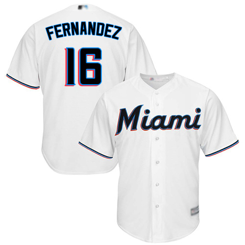 Marlins #16 Jose Fernandez White Cool Base Stitched Youth MLB Jersey