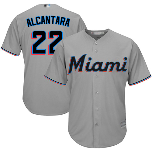 Marlins #22 Sandy Alcantara Grey Cool Base Stitched Youth MLB Jersey
