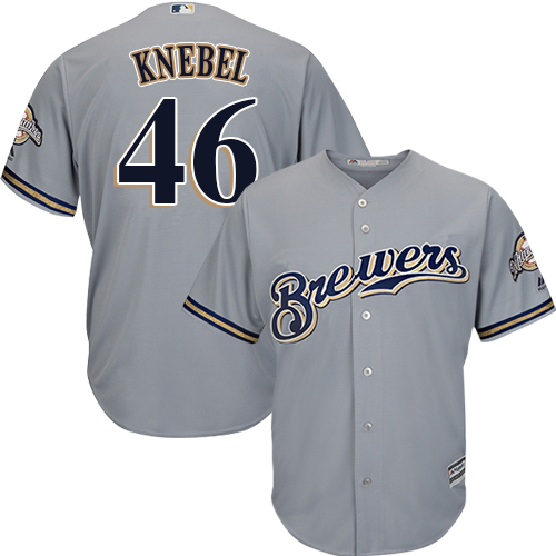 Brewers #46 Corey Knebel Grey Cool Base Stitched Youth MLB Jersey