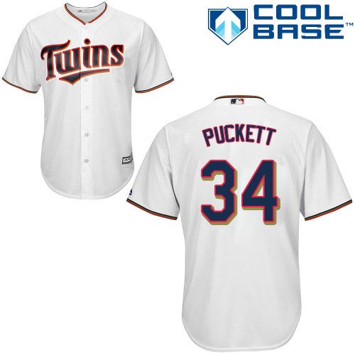 Twins #34 Kirby Puckett White Cool Base Stitched Youth MLB Jersey