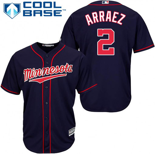 Twins #2 Luis Arraez Navy Blue Cool Base Stitched Youth MLB Jersey