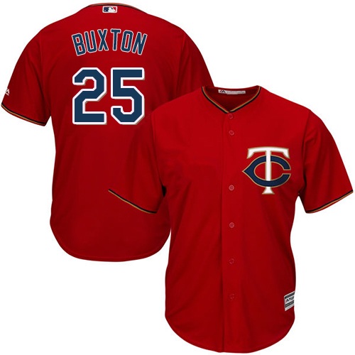 Twins #25 Byron Buxton Red Cool Base Stitched Youth MLB Jersey