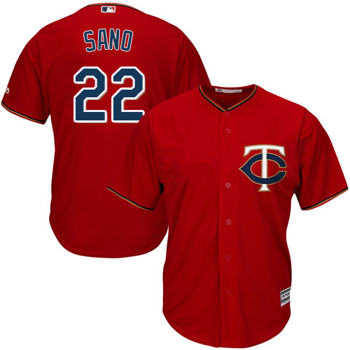Twins #22 Miguel Sano Red Cool Base Stitched Youth MLB Jersey