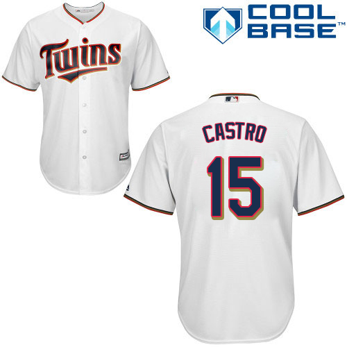 Twins #15 Jason Castro White Cool Base Stitched Youth MLB Jersey