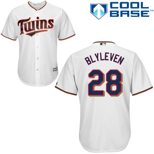 Twins #28 Bert Blyleven White Cool Base Stitched Youth MLB Jersey