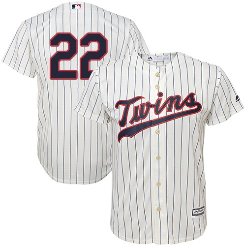 Twins #22 Miguel Sano Cream Strip Cool Base Stitched Youth MLB Jersey