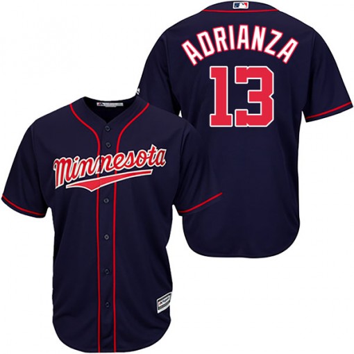 Twins #13 Ehire Adrianza Navy Blue Cool Base Stitched Youth MLB Jersey