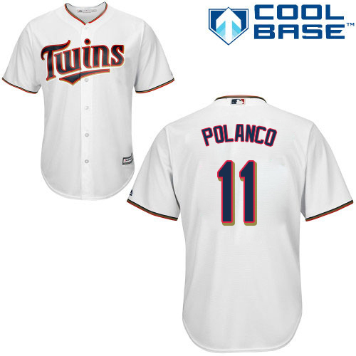 Twins #11 Jorge Polanco White Cool Base Stitched Youth MLB Jersey