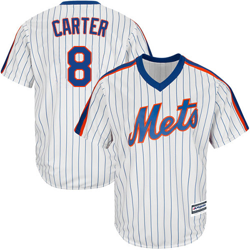 Mets #8 Gary Carter White(Blue Strip) Alternate Cool Base Stitched Youth MLB Jersey