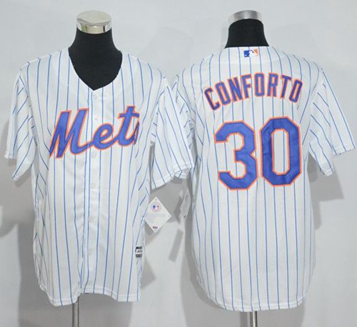 Mets #30 Michael Conforto White(Blue Strip) Home Cool Base Stitched Youth MLB Jersey