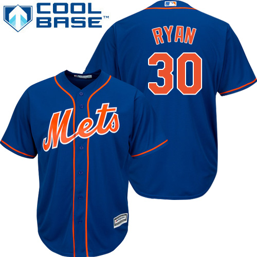 Mets #30 Nolan Ryan Blue Cool Base Stitched Youth MLB Jersey