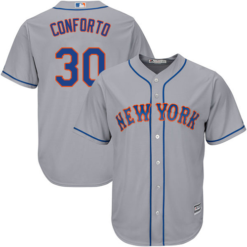 Mets #30 Michael Conforto Grey Cool Base Stitched Youth MLB Jersey